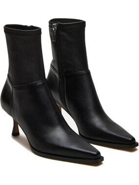 Women's Black Pointed Toe Side Zipper Ankle Boots Stiletto High Heels Fall Boots